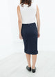 Contrast Zipper Skirt in Navy
