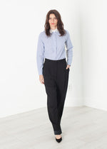 Pantalon à revers contrastant en noir