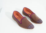 Mocassins Bizi Cap Toe en Rose / Aubergine